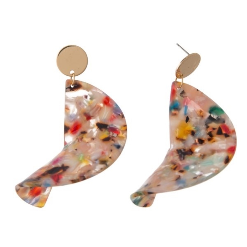 Multi Colored Unique Post Earrings